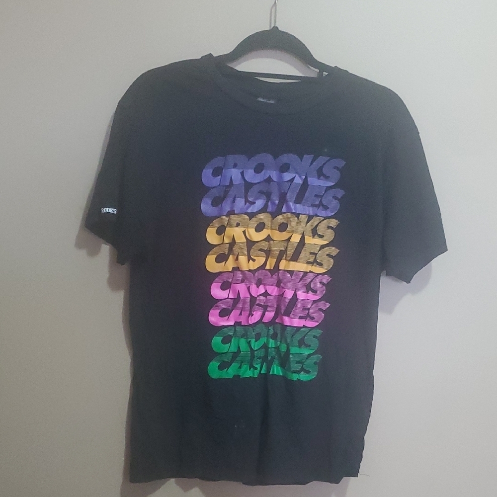 Crooks & Castles Multicolor Logo Tee Size M